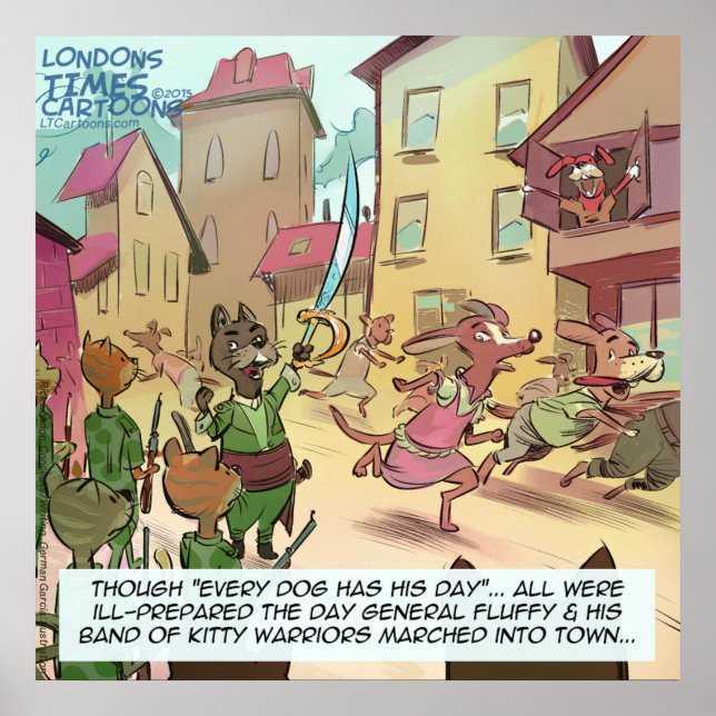 Rick London Funny Cats Vs Dogs Poster (Vorne)