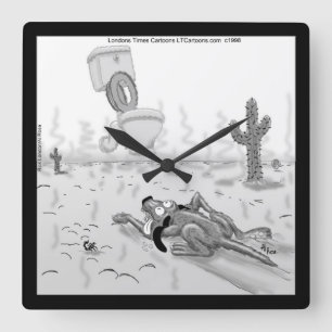 Rick London Funny Dog Mirage Square Wall Clock Quadratische Wanduhr