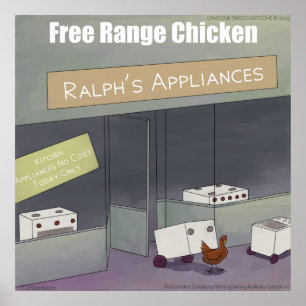 Rick London Funny Free-Range Chicken Poster