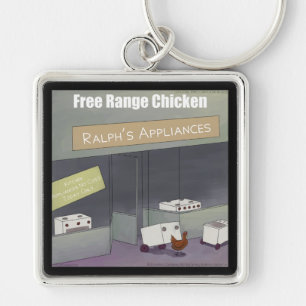 Rick London Funny Free Range Chicken Schlüsselanhänger