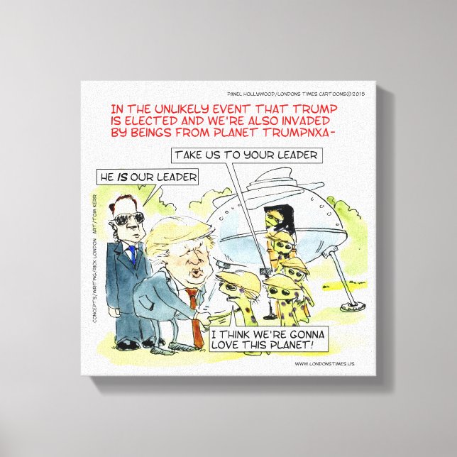 Rick London Funny Planet Trump Canvas Print Leinwanddruck (Vorderseite)