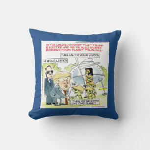 Rick London Funny Planet Trump Cotton Throw Pillow Kissen