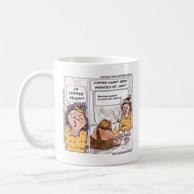 Rick London Funny Prehistorisches Coffee Comic Kaffeetasse (Links)