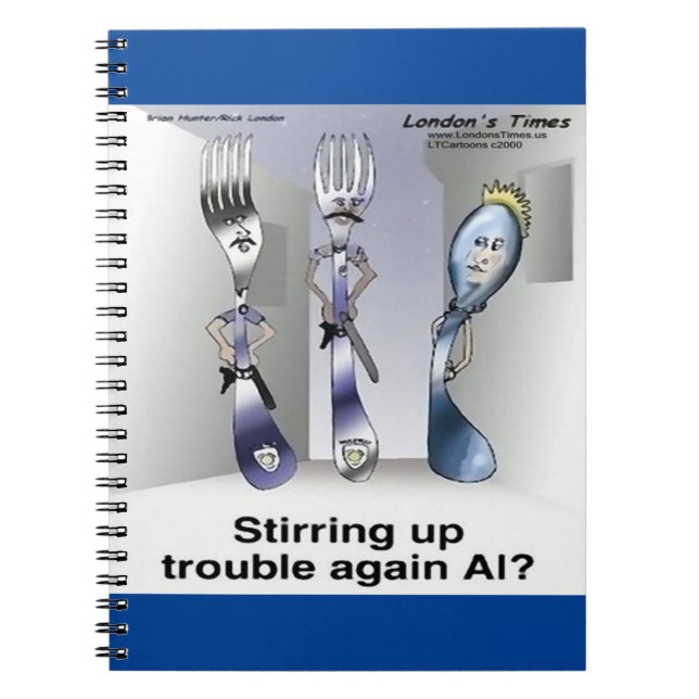 Rick London Funny Silverware Police Notizblock (Vorderseite)