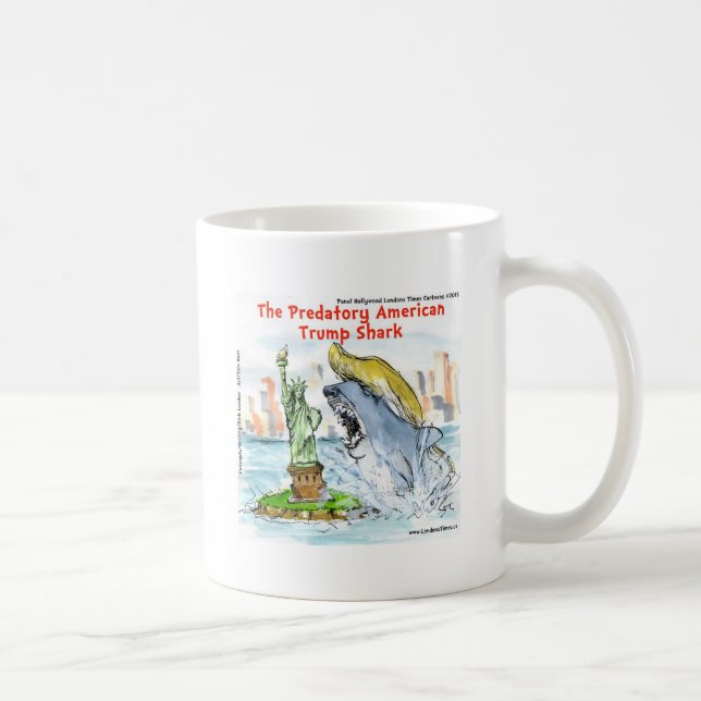 Rick London Funny Trump Shark Kaffeetasse (Rechts)