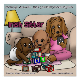 Rick London Irischer Setter Comic Poster