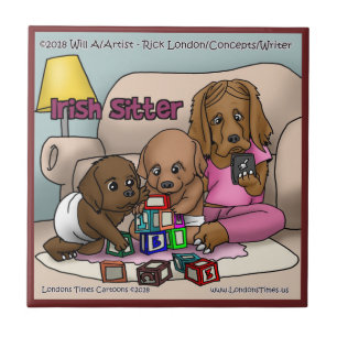Rick London Irish Setter Cartoon Keramik Tile Fliese