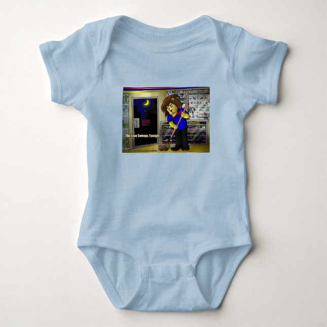 Rick London "Lion Sweeps Tonight" Baby Comic Baby Strampler (Vorderseite)