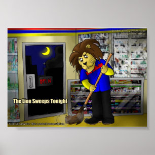 Rick London "Löwe gewinnt heute Abend" Lustiger Co Poster