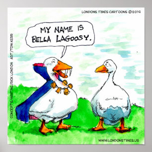 Rick London Lustige Gans Vampir mit Glocken Poster