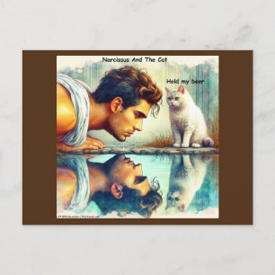 Rick London Narziss & Die Katze Lustig Postkarte