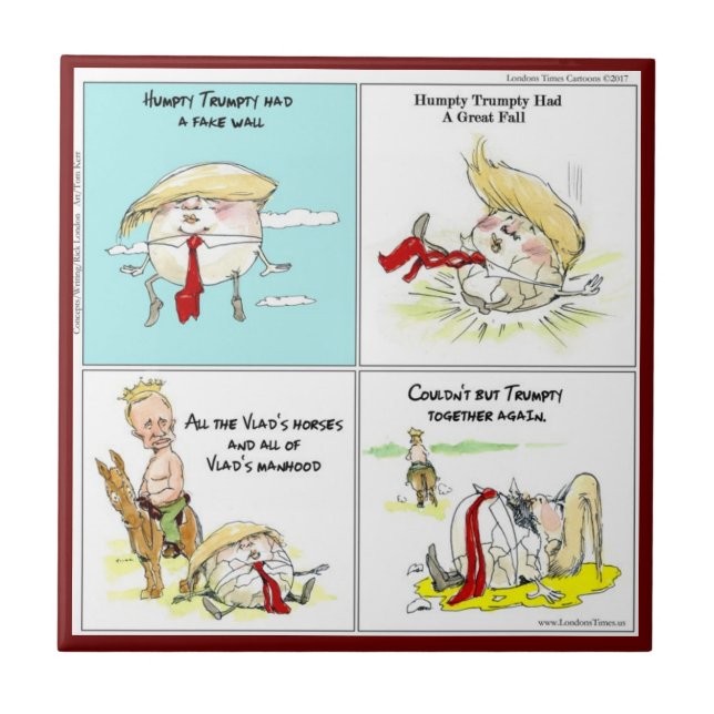 Rick London "Trumpty Dumpty" Funny Keramik Tile Fliese (Vorderseite)