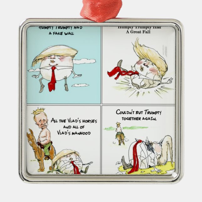 Rick London "Trumpty Dumpty" Funny Trump-Geschenk Ornament Aus Metall (Vorne)