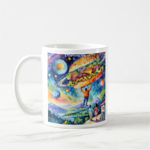 Rick London Vegan Sees Meateator in Space Funny Kaffeetasse