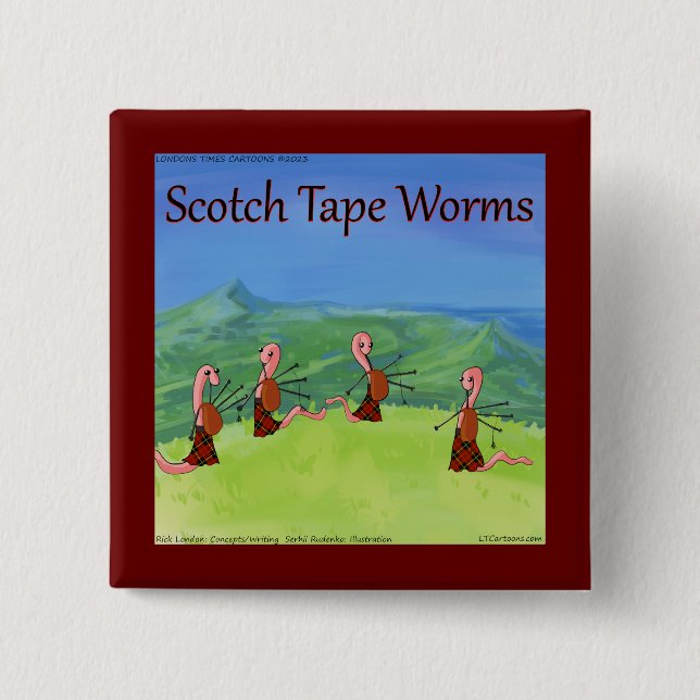 Rick London Worms from Scotland Funny Button (Vorderseite)