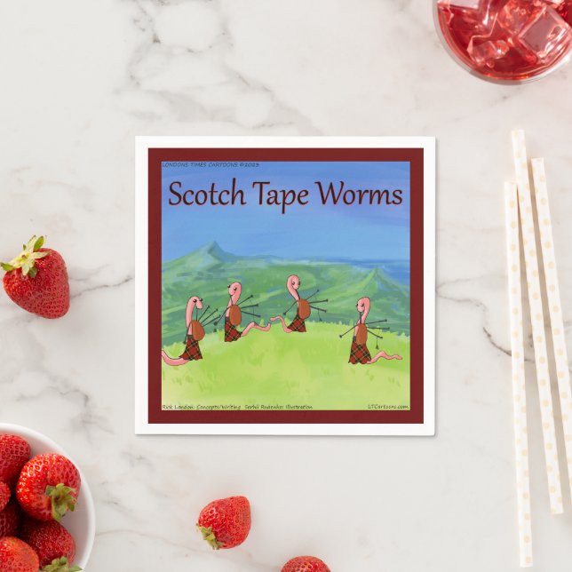 Rick London Worms from Scotland Funny Serviette (Beispiel)