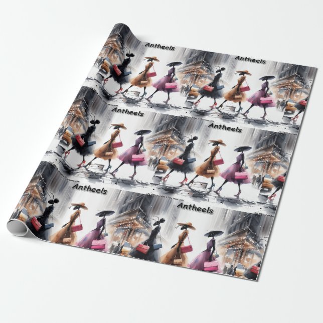 Rick Londons Mode Ants of New York City Funny Geschenkpapier (Ungerollt)