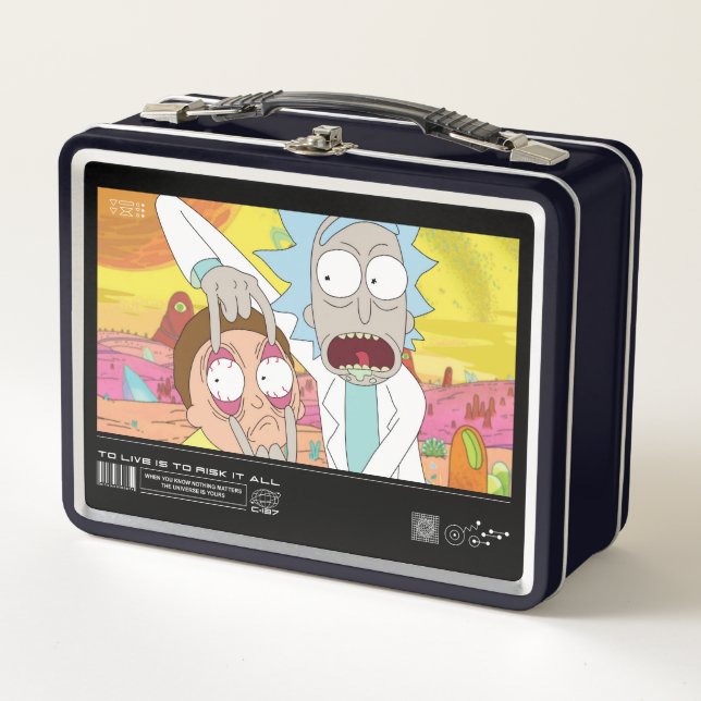 Rick Opening Morty's Eyes Quote Graphic Metall Brotdose (Vorderseite)