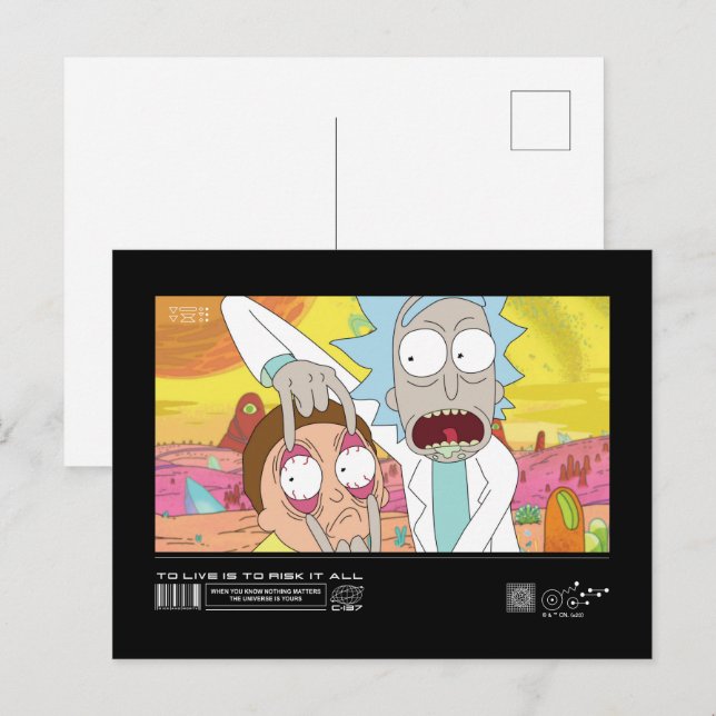 Rick Opening Morty's Eyes Quote Graphic Postkarte (Vorne/Hinten)
