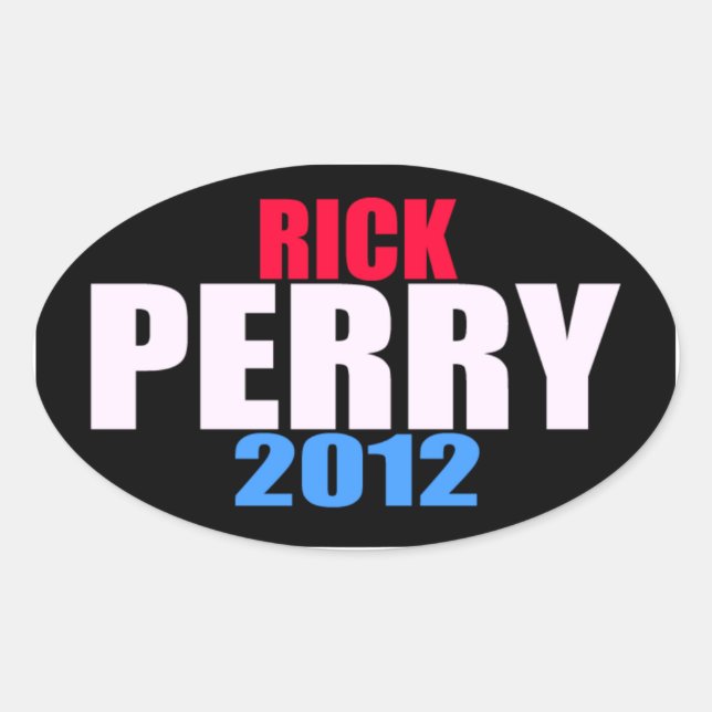 Rick Perry 2012 Ovaler Aufkleber (Vorderseite)