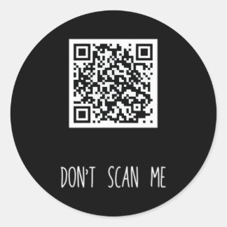 Rick Roll Small Qr Scan Code Joke Runder Aufkleber