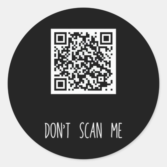 Rick Roll Small Qr Scan Code Joke Runder Aufkleber (Vorderseite)