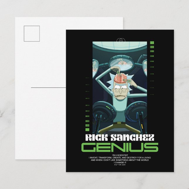 Rick Sanchez Genius Quote Graphic Postkarte (Vorne/Hinten)
