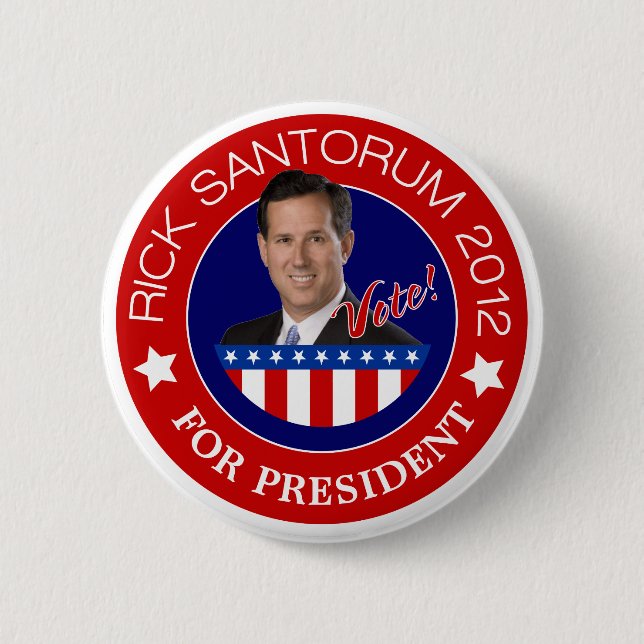 Rick Santorum für den Präsidenten 2012 Button (Vorderseite)