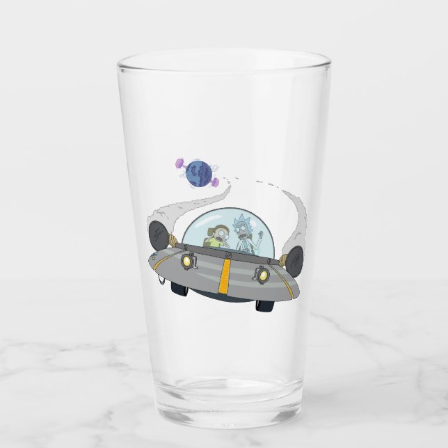 RICK UND MEHR™| Abfliegen auf Raumschiffen Glas (Vorderseite)