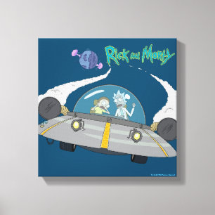 RICK UND MEHR™  Abfliegen auf Raumschiffen Leinwanddruck