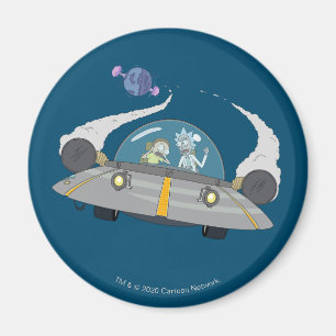 RICK UND MEHR™  Abfliegen auf Raumschiffen Magnet