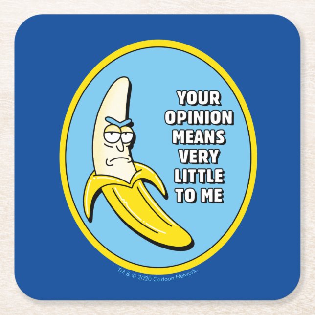 RICK UND MEHR™| Banana Rick Abzeichen Rechteckiger Pappuntersetzer (Vorderseite)