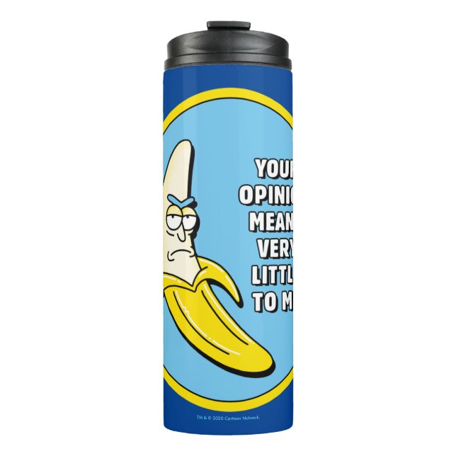 RICK UND MEHR™| Banana Rick Abzeichen Thermosbecher (Vorderseite)