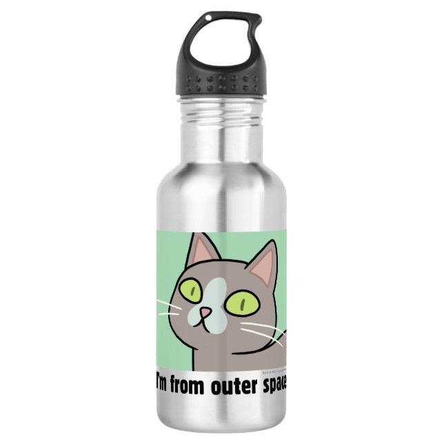 RICK UND MEHR™| Ich komme aus dem Weltraum Edelstahlflasche (Vorderseite)