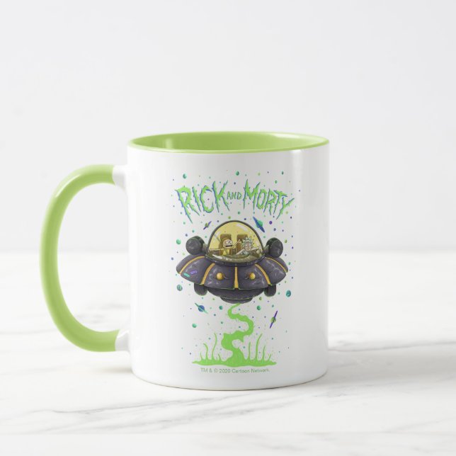 RICK UND MEHR™| Illustrierter Raumflug Tasse (Links)