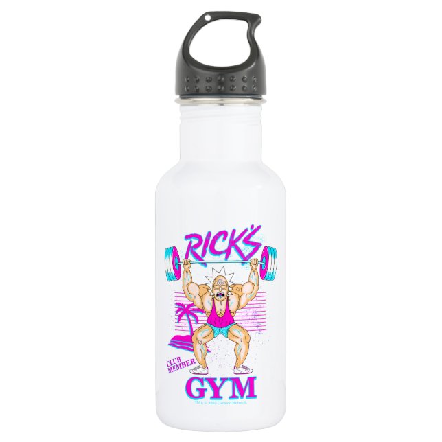 RICK UND MEHR™| Mitglied des Rick's Gym Club Edelstahlflasche (Vorderseite)
