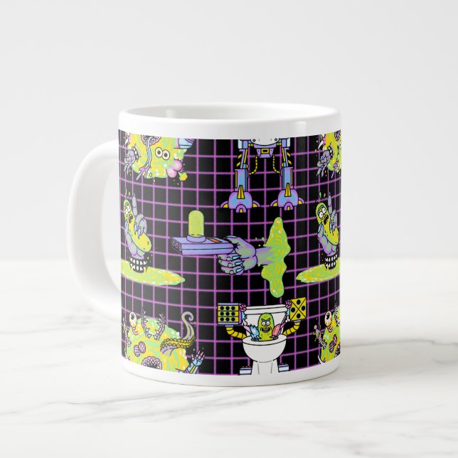 RICK UND MEHR™| Muster des Pickle Rick Portal Jumbo-Tasse (Vorderseite Links)
