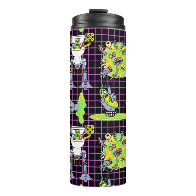 RICK UND MEHR™| Muster des Pickle Rick Portal Thermosbecher (Vorderseite)