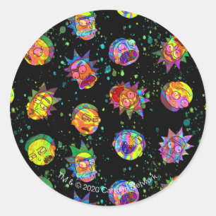 RICK UND MEHR™  Psychedelisches Wirbelmuster Runder Aufkleber