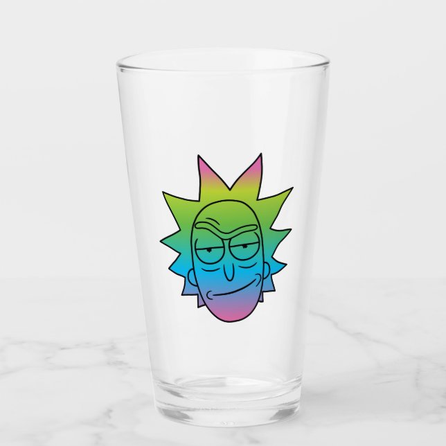 RICK UND MEHR™| Rainbow Rick Head Glas (Vorderseite)