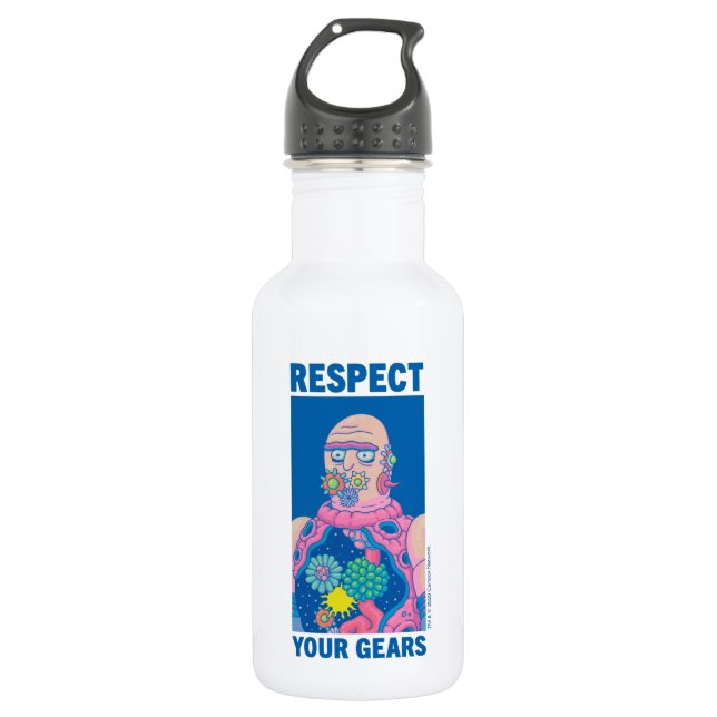 RICK UND MEHR™| Respektieren Sie Ihre Geber Edelstahlflasche (Vorderseite)