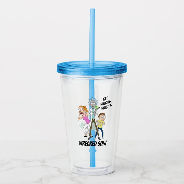 RICK UND MEHR™| Rick, Morty und Sommer Acryltrinkbecher (Vorderseite)