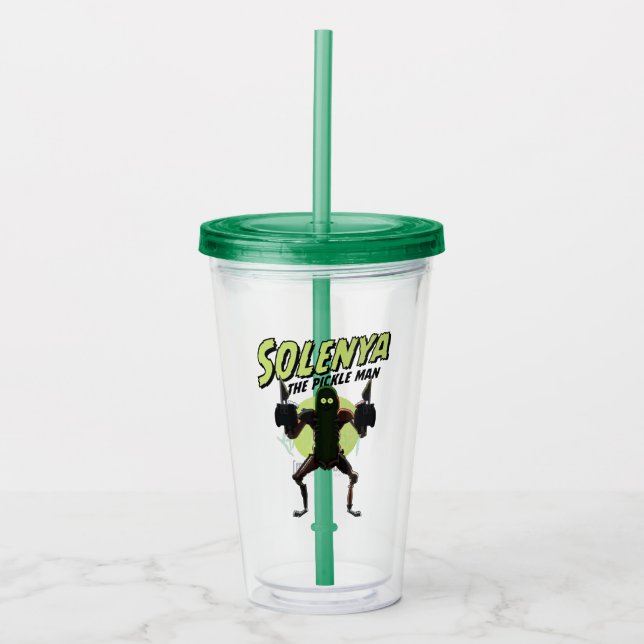 RICK UND MEHR™| Solenya - Der Pickle Man Acryltrinkbecher (Vorderseite)