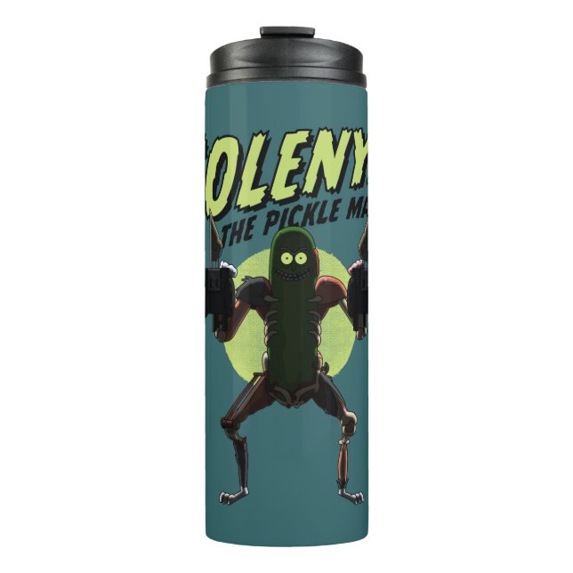RICK UND MEHR™| Solenya - Der Pickle Man Thermosbecher (Vorderseite)