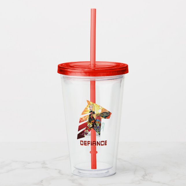 RICK UND MEHR™| Space Beth Defiant Crew Acryltrinkbecher (Vorderseite)