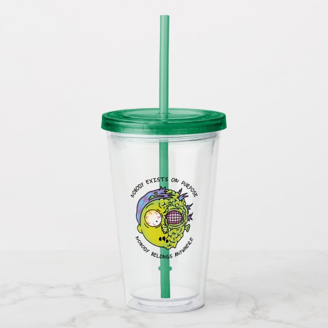 RICK UND MEHR™| Stilisierter Morty Fly Quote Acryltrinkbecher (Vorderseite)