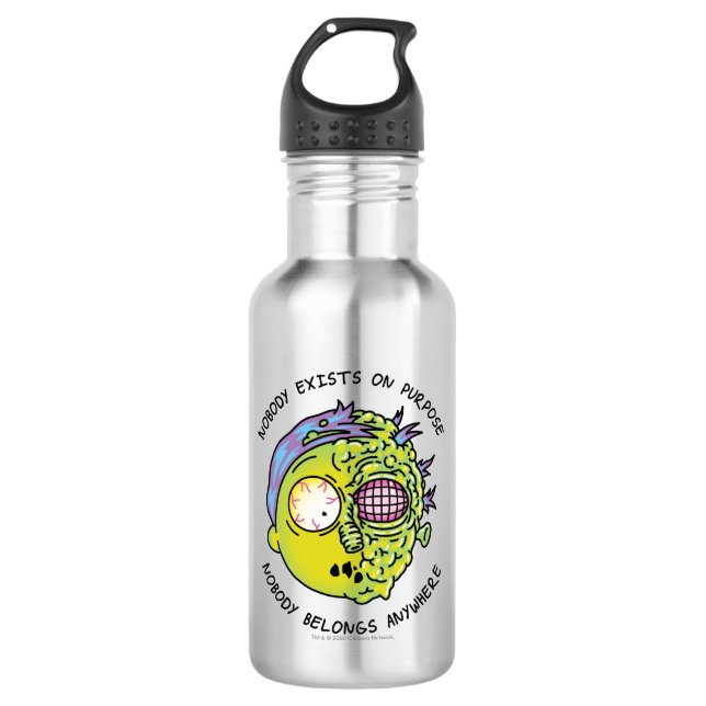 RICK UND MEHR™| Stilisierter Morty Fly Quote Edelstahlflasche (Vorderseite)