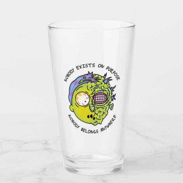 RICK UND MEHR™| Stilisierter Morty Fly Quote Glas (Vorderseite)