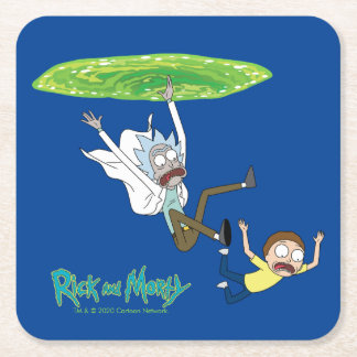 RICK UND MEHR™| Verlassen des Portals Rechteckiger Pappuntersetzer