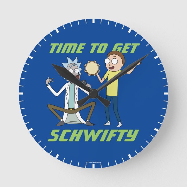 RICK UND MEHR™| Zeit zum Schwifzen Runde Wanduhr (Vorderseite)